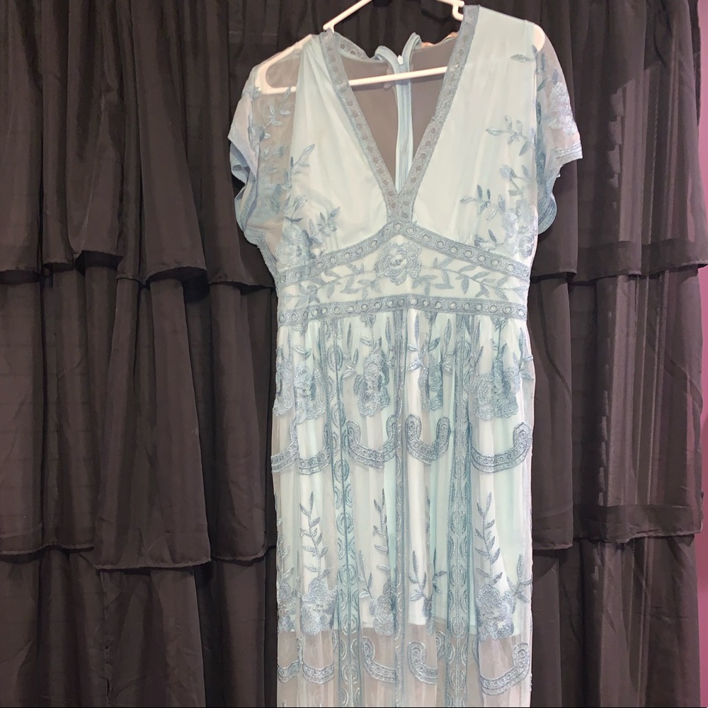 Blue Lace Floor-Length dress